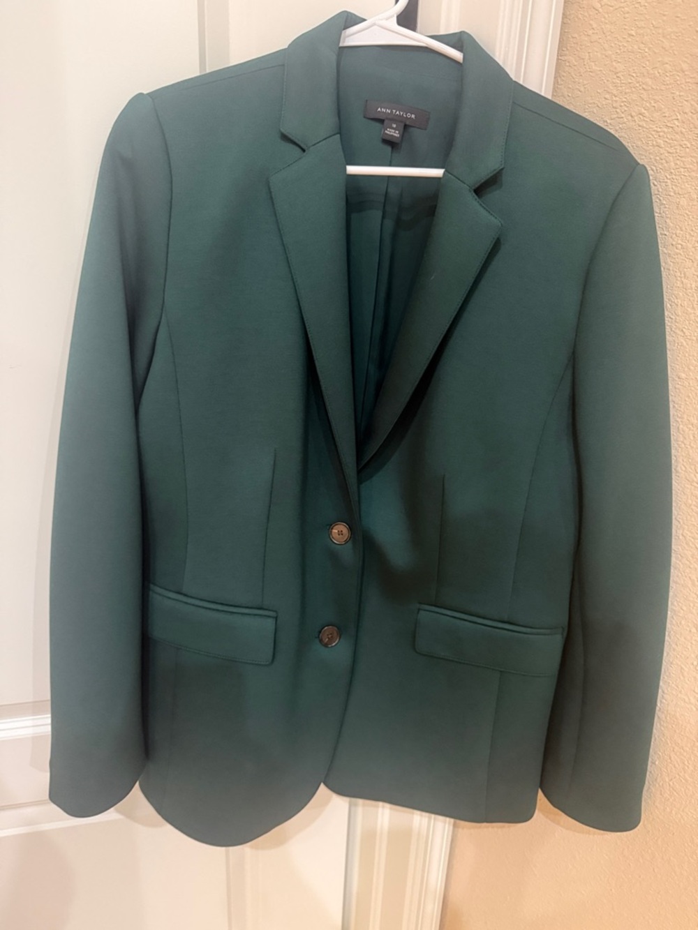 Ann Taylor Dark Green Tailored Blazer-Stretchy Material